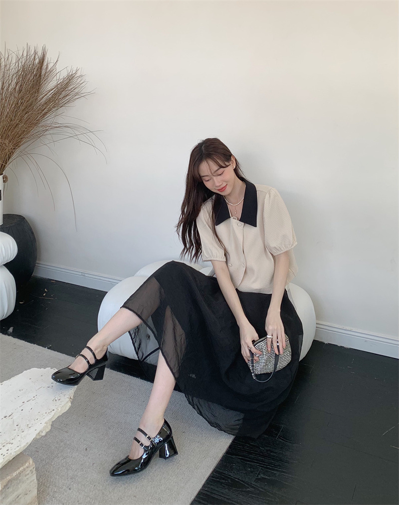 Mary Jane – talons hauts épais à Double sangle pour femmes, simples, à tête carrée, petits rouges, saison printemps et automne 2024_voghion.com