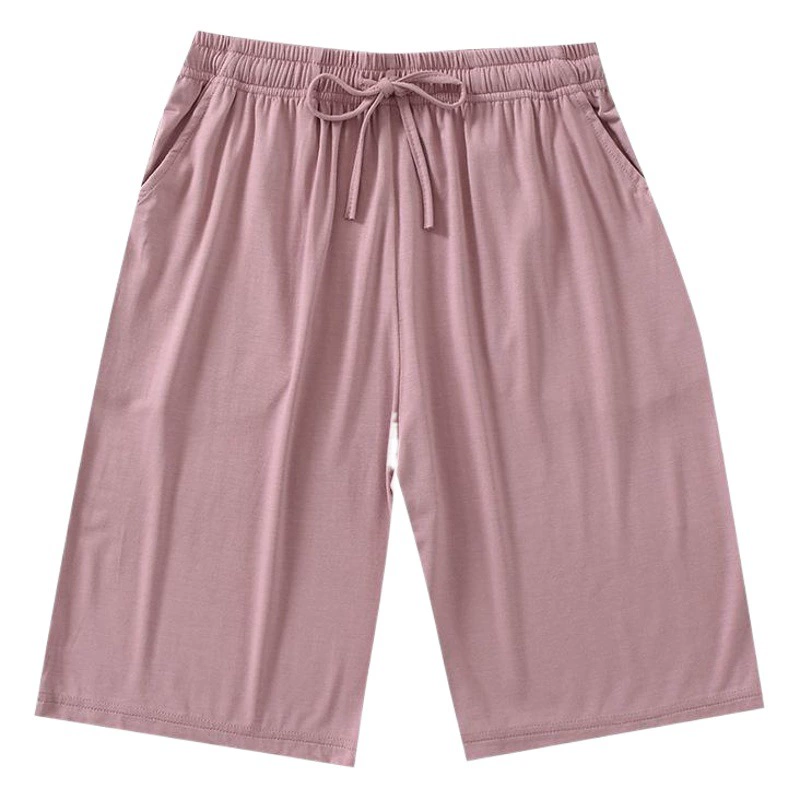 Пижамные брюки женские шорты летние свободные домашние брюки модальные тонкие повседневные укороченные брюки стрейч с завышенной талией Большие размеры Средние брюки