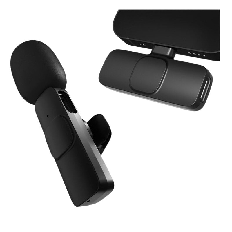 Cross-Border Wireless Lavalier Microphone One-To-Two Tiktok Outdoor Microphone Noise Reduction Bluetooth Live Streaming Recording