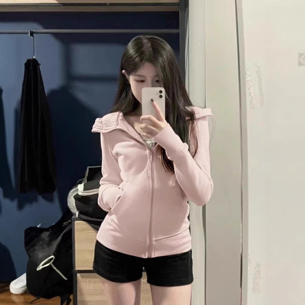 [Metodo original] lulu slim fit cardigan com capuz jaqueta slim fit zíper esportes yoga