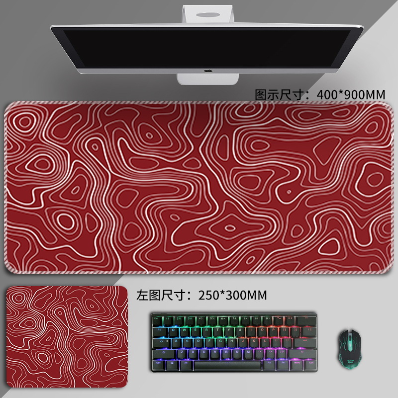 Simple blanco y negro alfombrilla de ratón línea terreno geográfico de gran tamaño teclado pad internet café Oficina aprendizaje e-sports escritorio pad
