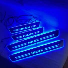 4片适用于HILUX流光幻彩门槛条 Hilux带LED灯迎宾踏板