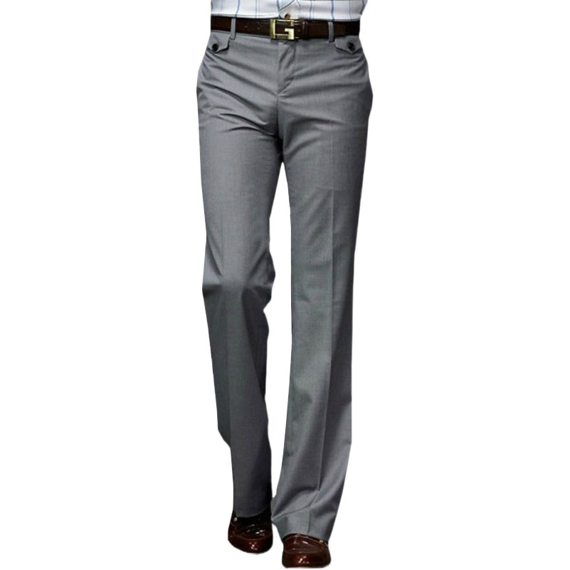 Drapeado micro pantalones acampanados pantalones de traje de hombre Pantalones rectos sueltos anchos Pantalones anchos de mediana edad de negocios estilo coreano sin planchar pantalones de traje de pierna grande image 1
