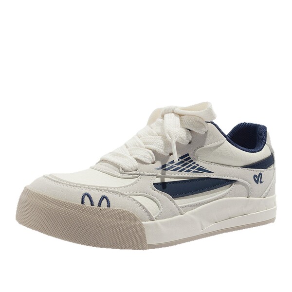 Fashionable universal retro white sneakers platform