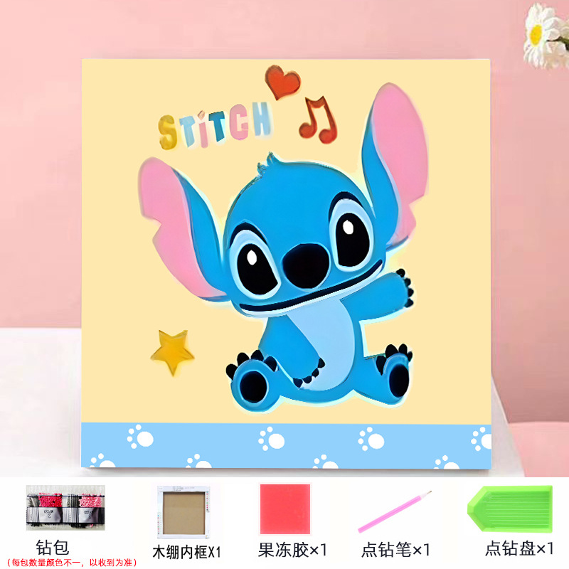 Envío gratis 20 * 20diy pintura de mampostería pintura de diamantes dibujos animados para niños anime pintura decorativa hecha a mano Kuromi con marco