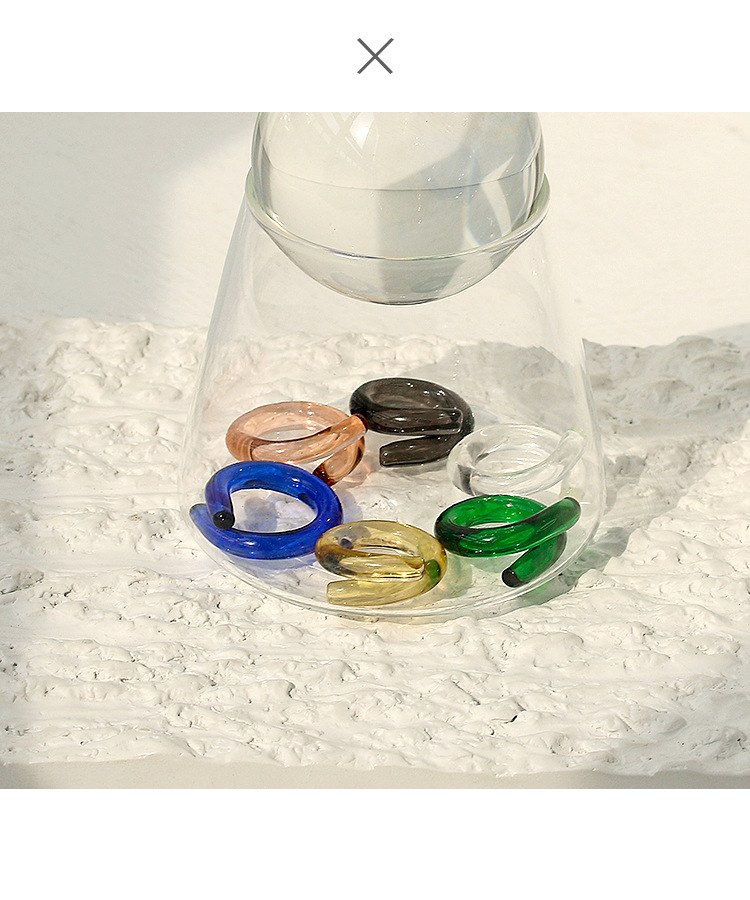 6g Weight Stone-Free Inlay Material Rings Classification 1 Piece Quantity Casual Occasion 1 Piece Simple Style Geometric Solid Color Glass Women's Rings