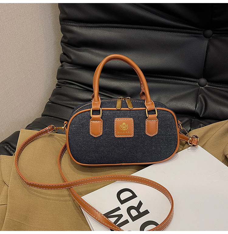 Brady retro jeans bolso de bolos de mano para mujeres 2024 nuevo cross-border color alto sensación mochila