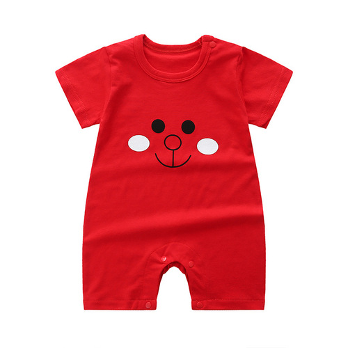 Newborn clothes, cotton outer wear, children's clothing, New Year clothes, baby short-sleeved thin baby clothes, tail goods