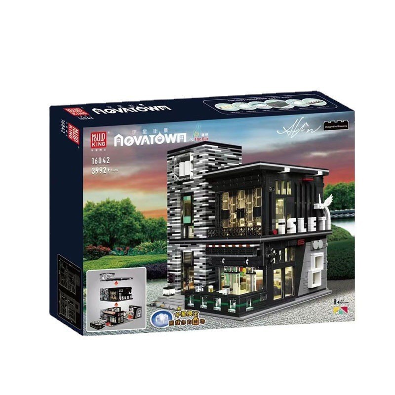 Yu Xing modelo Wang16042 ciudad calle de la serie creativa bar adulto de alta dificultad ensamblaje juguetes regalos de ladrillos