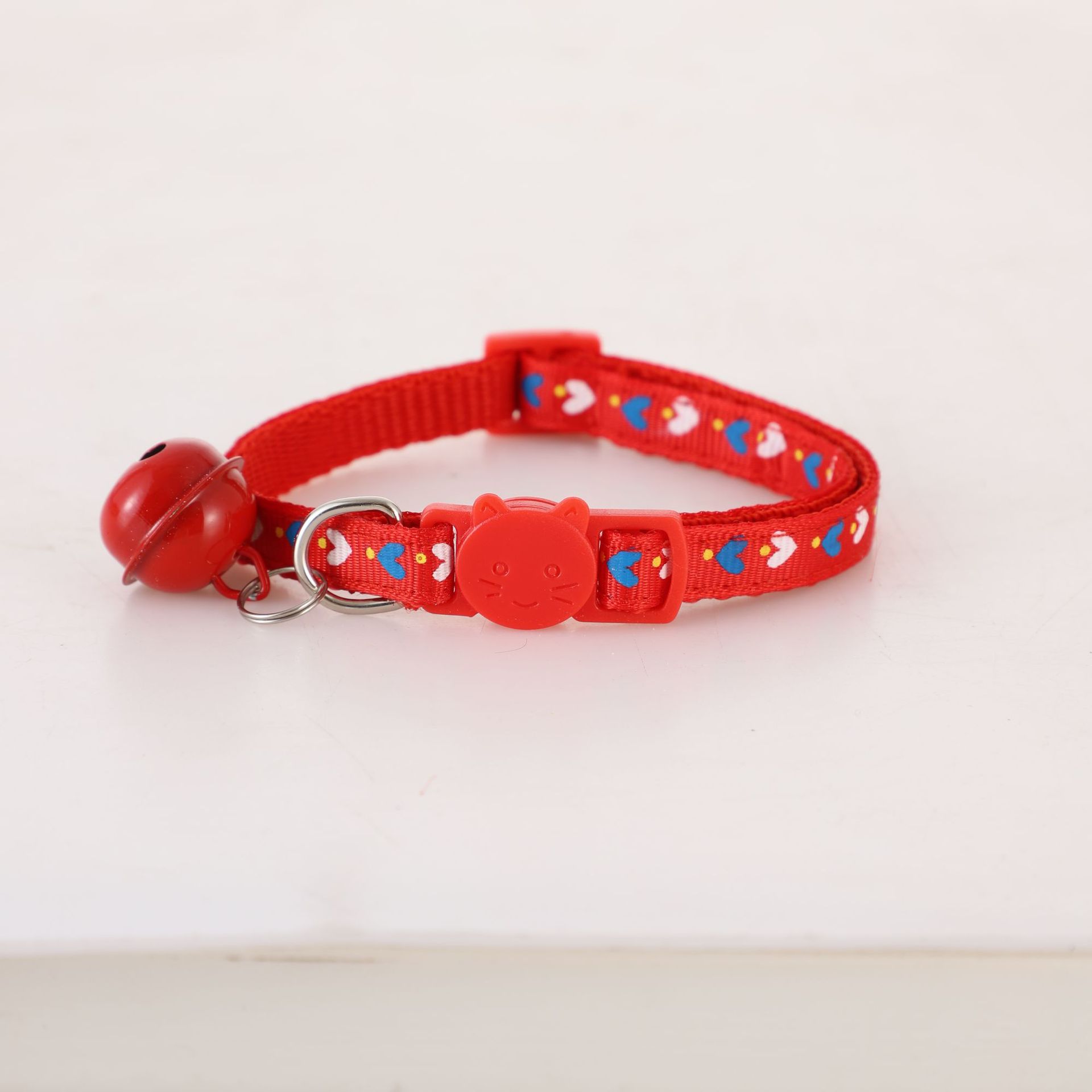 1.0 Collar de parche de amor para mascotas Collar de hebilla de perro Collar de gato Collar de parche Collar de campana Lote de suministros para mascotas