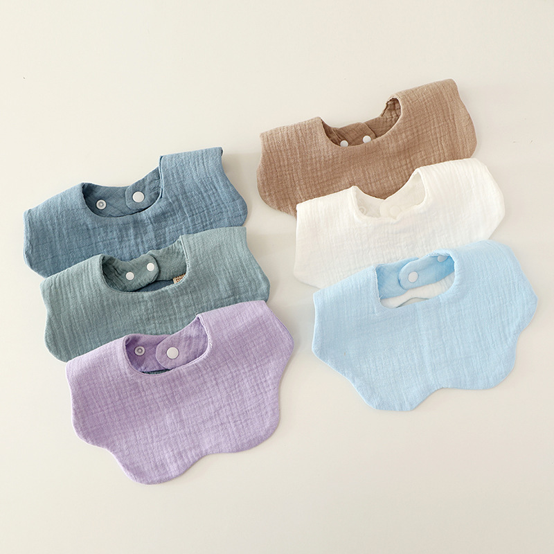 Manufacturer Wholesale Infant Saliva Towels, Class a Baby Bibs, Pure Cotton 6-Layer Gauze, Plain Color Newborn Petal Bibs Manufacturer Wholesale Infant Saliva Towels, Class a Baby Bibs, Pure Cotton 6-Layer Gauze, Plain Color Newborn Petal Bibs