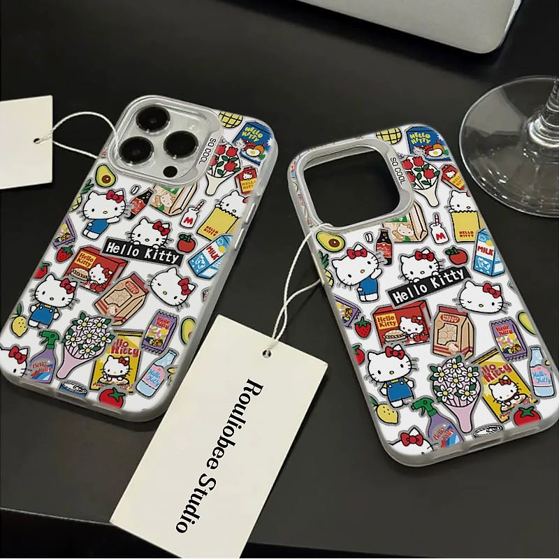 Чехол для телефона (Apple) совместим с iPhone 12–16, принт Hello Kitty «снэк», лёгкий 22 г