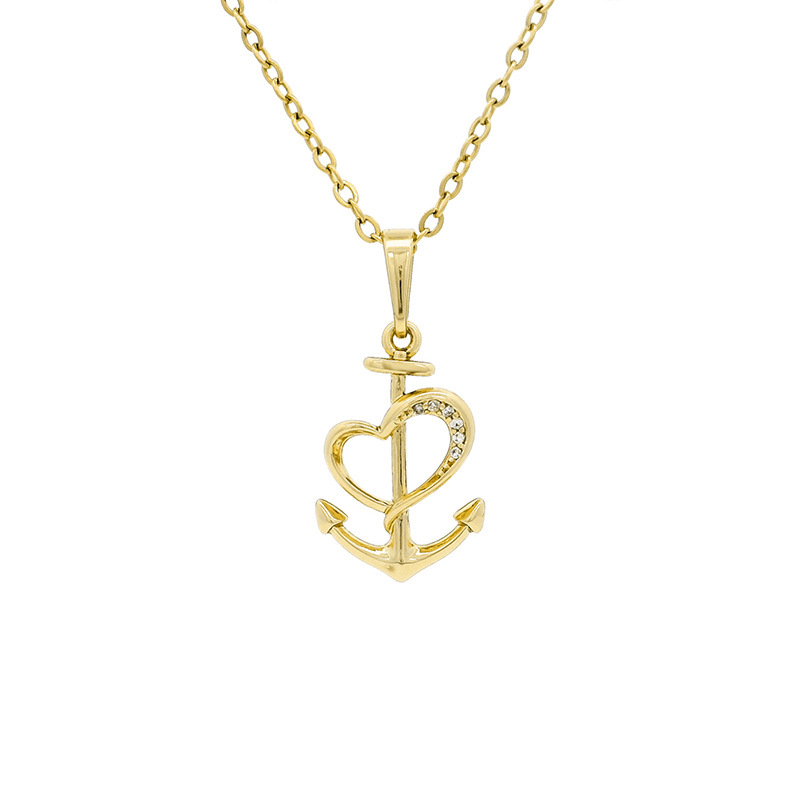 Xuping Europa y América fuente transfronteriza fábrica al por mayor Europa y América hip-hop punk tendencia dorada ancla amor colgante