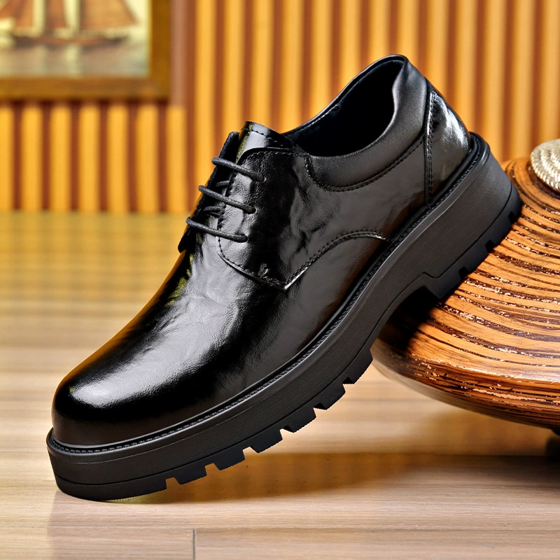 Мужские британские формальные дерби на мягкой подошве, повседневные новые кожаные туфли, мужская обувь из натуральной кожи, деловая обувь для жениха на толстой подошве, свадьба