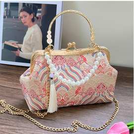 古风汉服手提包女搭配穿旗袍的包复古新中式民国风中国风口金包