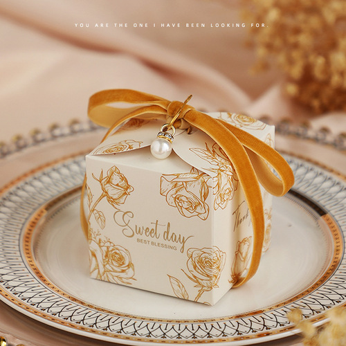 2024 New Sugar Box Wedding Sugar Box Creative Ins Style Candy Box High-end Wedding Sugar Bag Gift Box Empty Box