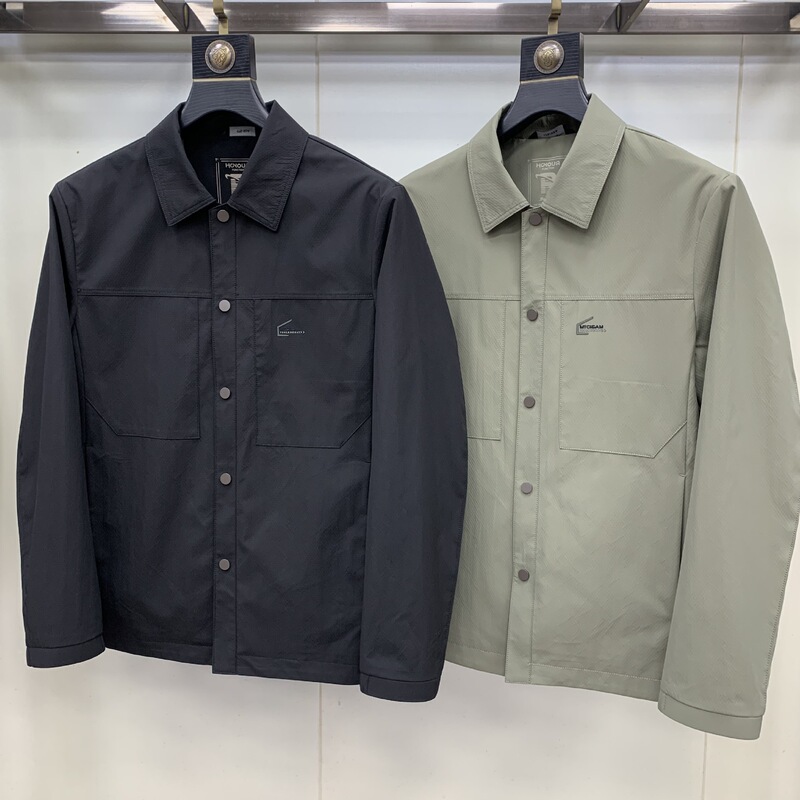 New Spring and Autumn Jackets, High-End Business Jackets, Thickened Jackets for Middle-Aged Dads, Stand-Up Collar, Solid Color Casual Clothing