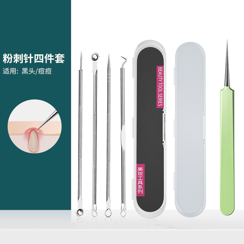 Aguja de acné pinzas de clip de células ultra-agudas para eliminar puntos negros herramienta de acné cerrada