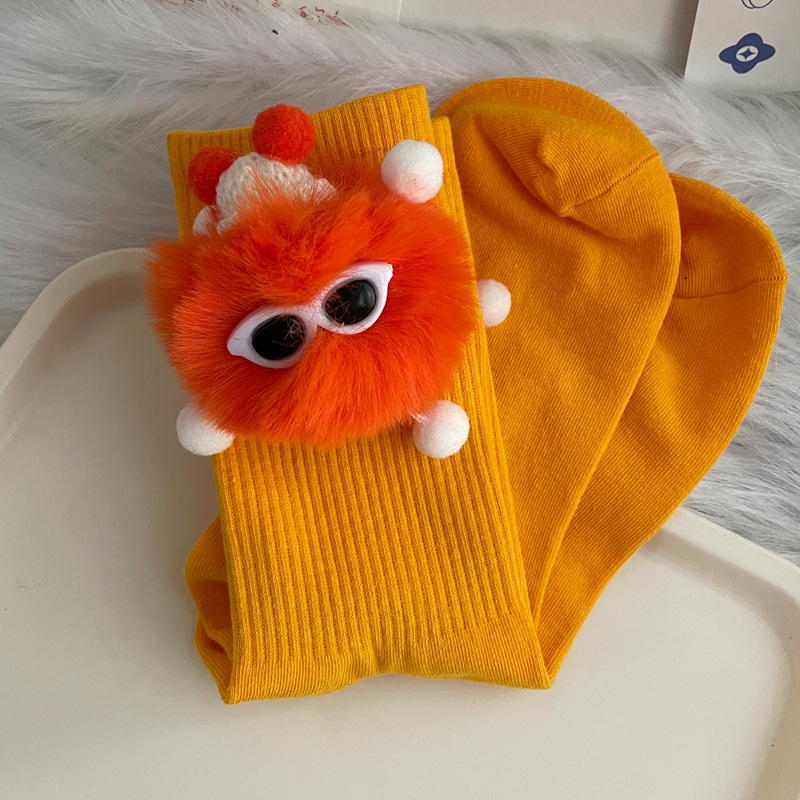 주황색 양말 주황색 공