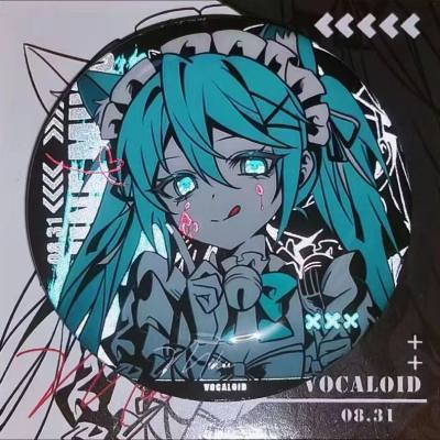 miku初音未来女仆双闪反光吧唧可爱徽章二次元周边自制同人谷子