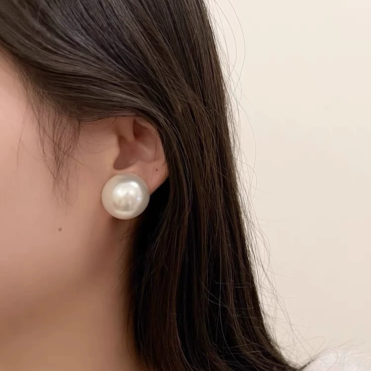Серебряная игла, модные утонченные универсальные серьги из жемчуга, серебро 999 образец, простой и элегантный дизайн, высокое качество, стиль легкой роскоши