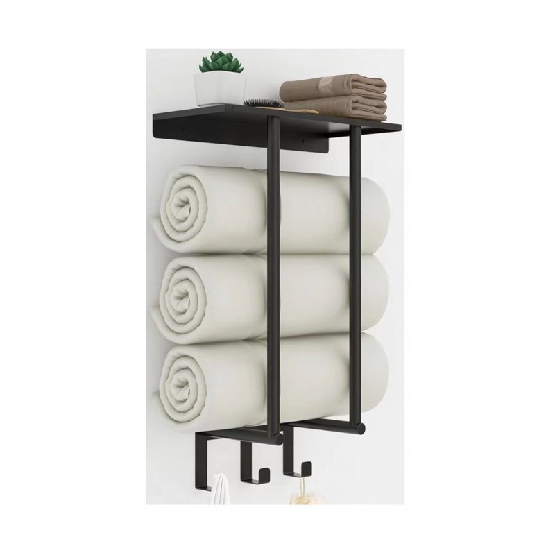 Cross-Border Removable Bath Towel Storage Hook Rack New Metal Towel Rack Bathroom Storage Rack