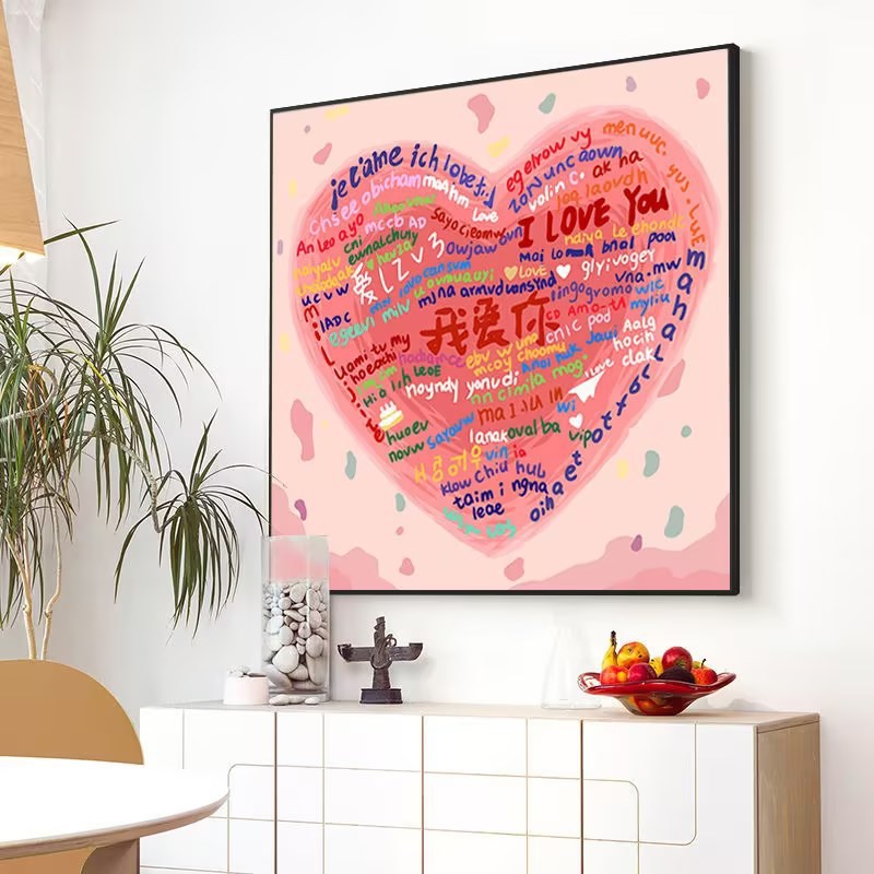 Bienes genuinos Mona Lisa Royal punto de cruz en 10.000 idiomas te amo sin gancho 14 colores bordado completo image 3