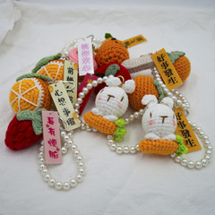 掛件好事發生鑰匙扣毛線珍珠情侶閨蜜老師禮品門扣包包鈎織掛飾