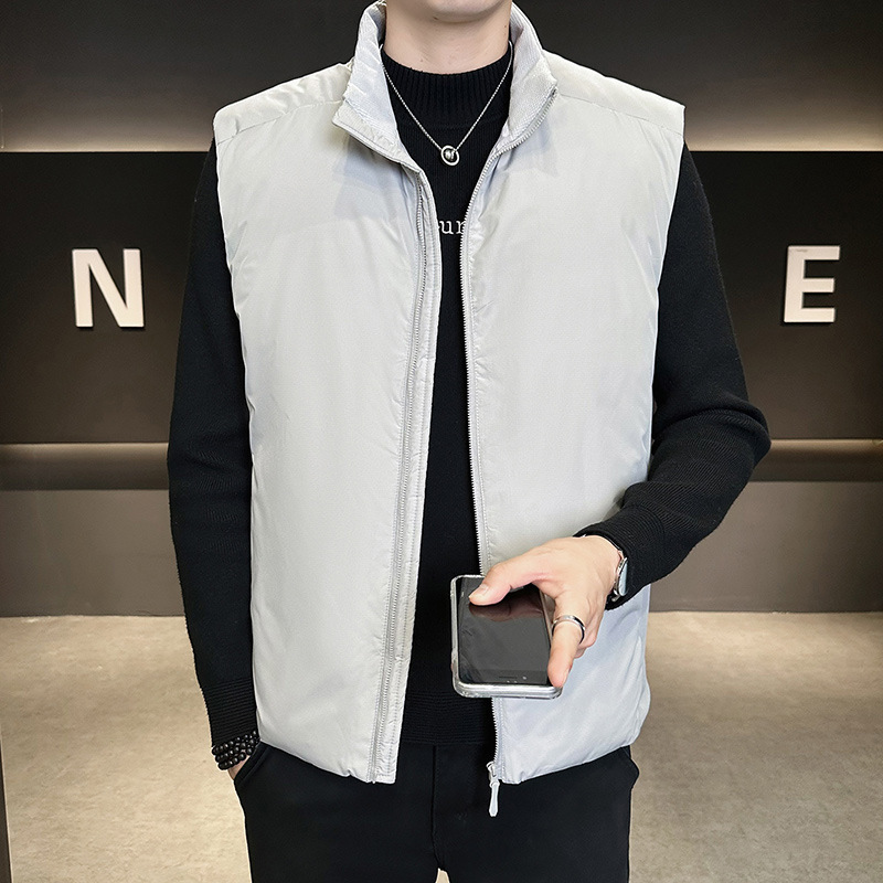 Niaojia down Vest for Men, Winter 2025 New Model, Vest, Waistcoat, White Duck Down, Fleece-Lined Jacket