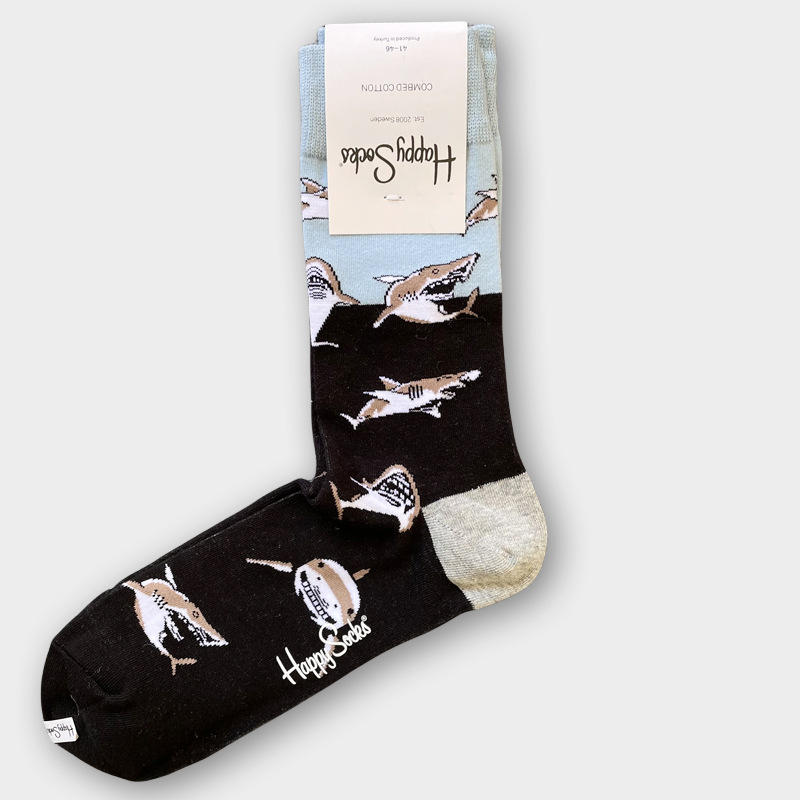 ハッピーソックス メンズソックス ミドル丈 コーマ綿 吸汗消臭 通気性 スウェーデン製 おしゃれ カラフル 薄手