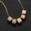 Square pendant with letters hip-hop style, necklace, accessory, European style