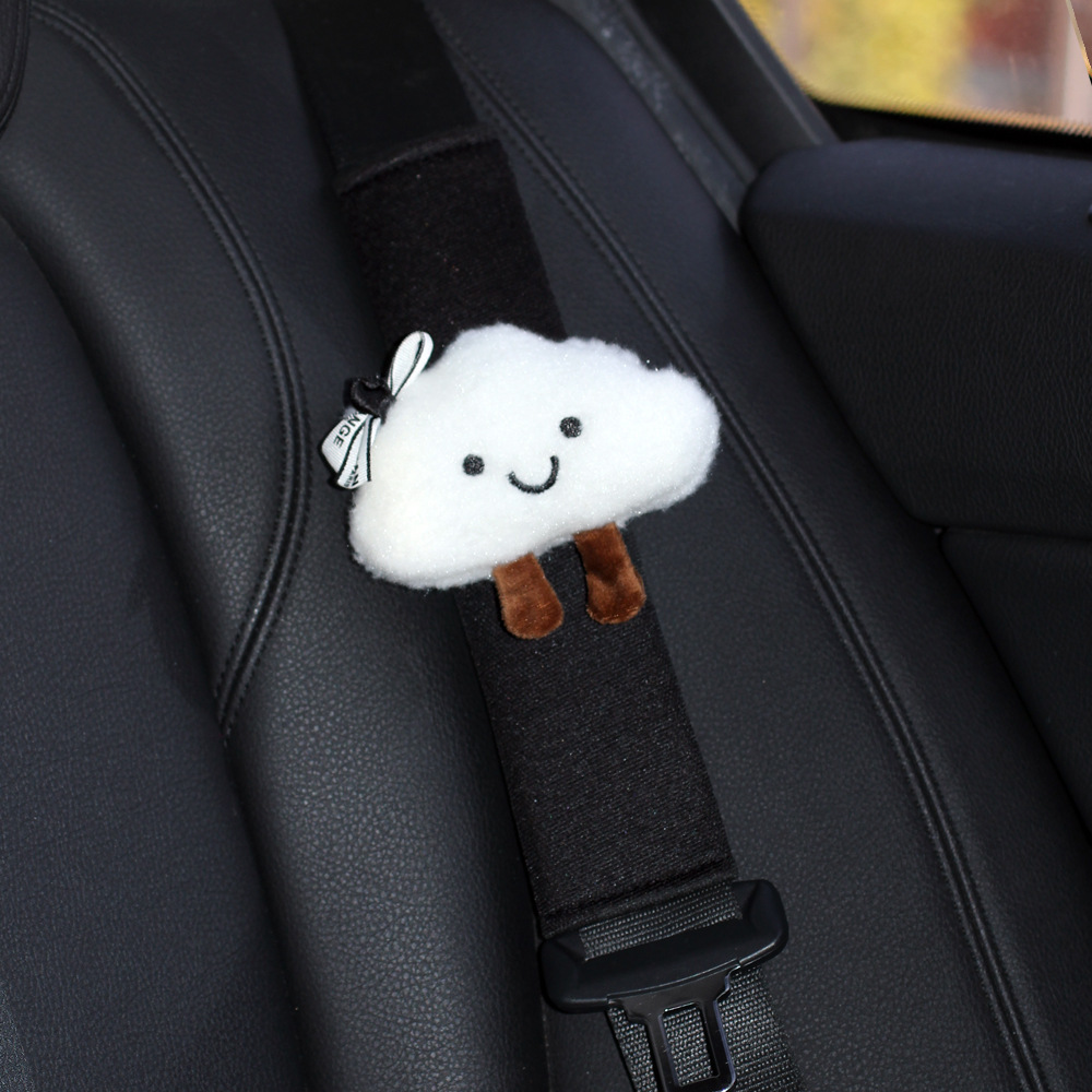 Car Seat Belt Shoulder Cover, Universal for All Seasons, Creative Little Cloud, Suitable for Tesla Interior Decorations for Girls
