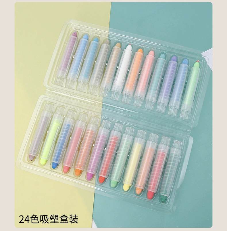 Water-soluble children's black chalk dust-free, 24 colors, training