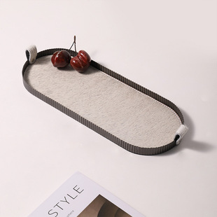 Modern light luxury Lace Metal horsehair tray model room sales department hotel guest desktop storage decorations ornaments