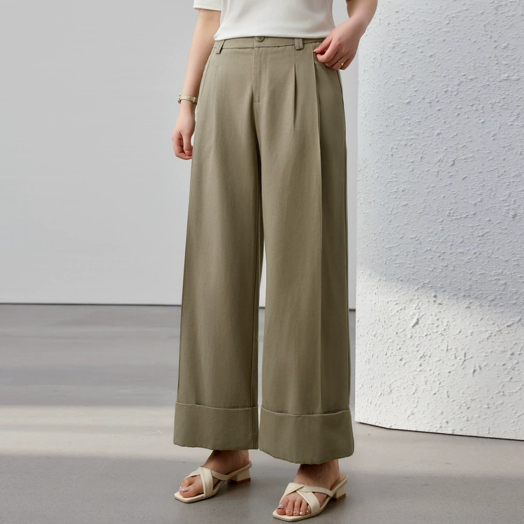 [Прямая труба свободная и вертикальная, тонкая и складная штаны] Felly Show большой размер женский толстый mm2025 летний новый