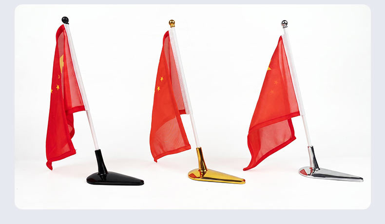 Car-mounted national flag, small red flag, exterior roof decoration accessory, five-star red flag with metal electroplated flag holder, high-end car