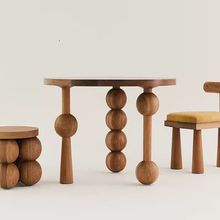全实木小圆桌白蜡木家用小户型餐桌个性饭桌现代简约设计师洽谈桌