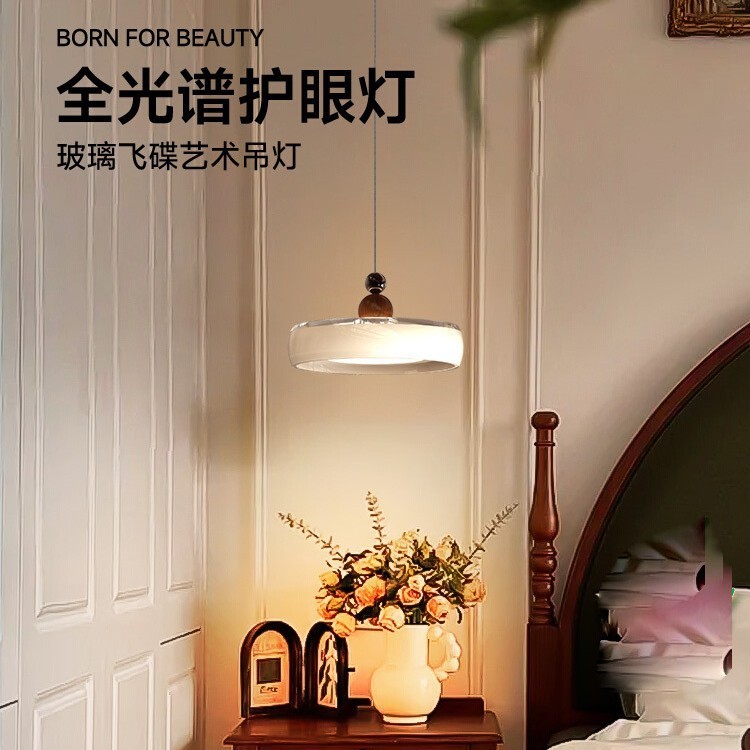 法式中古风香槟三头餐厅吊灯意式玻璃床头吊灯宋氏美学客厅大吊灯|undefined