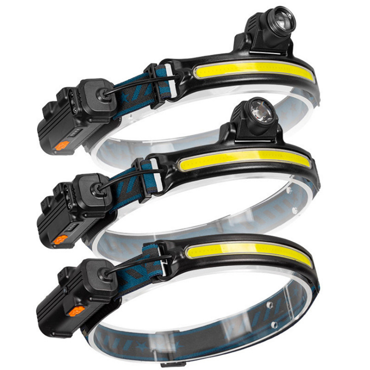 Cross-border new COB pan-light sensing headlight Type-C charging…