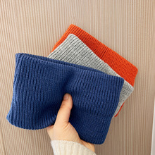 2024新品韩版冬季防寒针织毛线发带女外出显脸小宽边头套百搭发饰