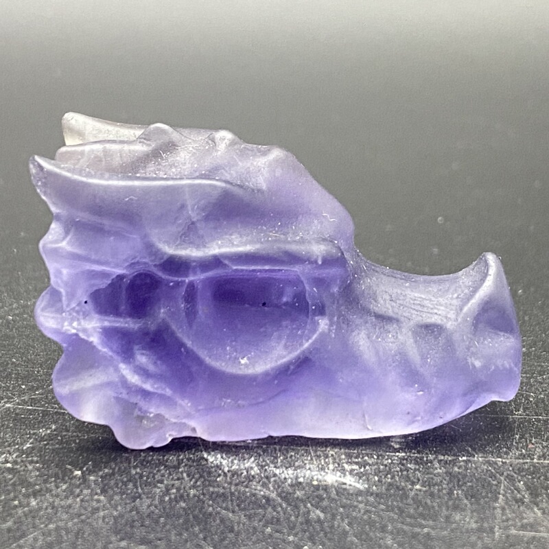 天然萤石狼头精品水晶手工雕刻件桌面摆件手工雕刻件装饰 图 1