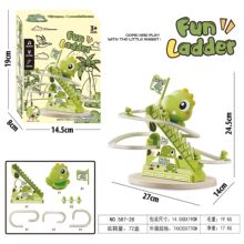 跨境亚马逊恐龙电动爬楼梯儿童玩具小鸭子轨道车音乐灯光外贸批发