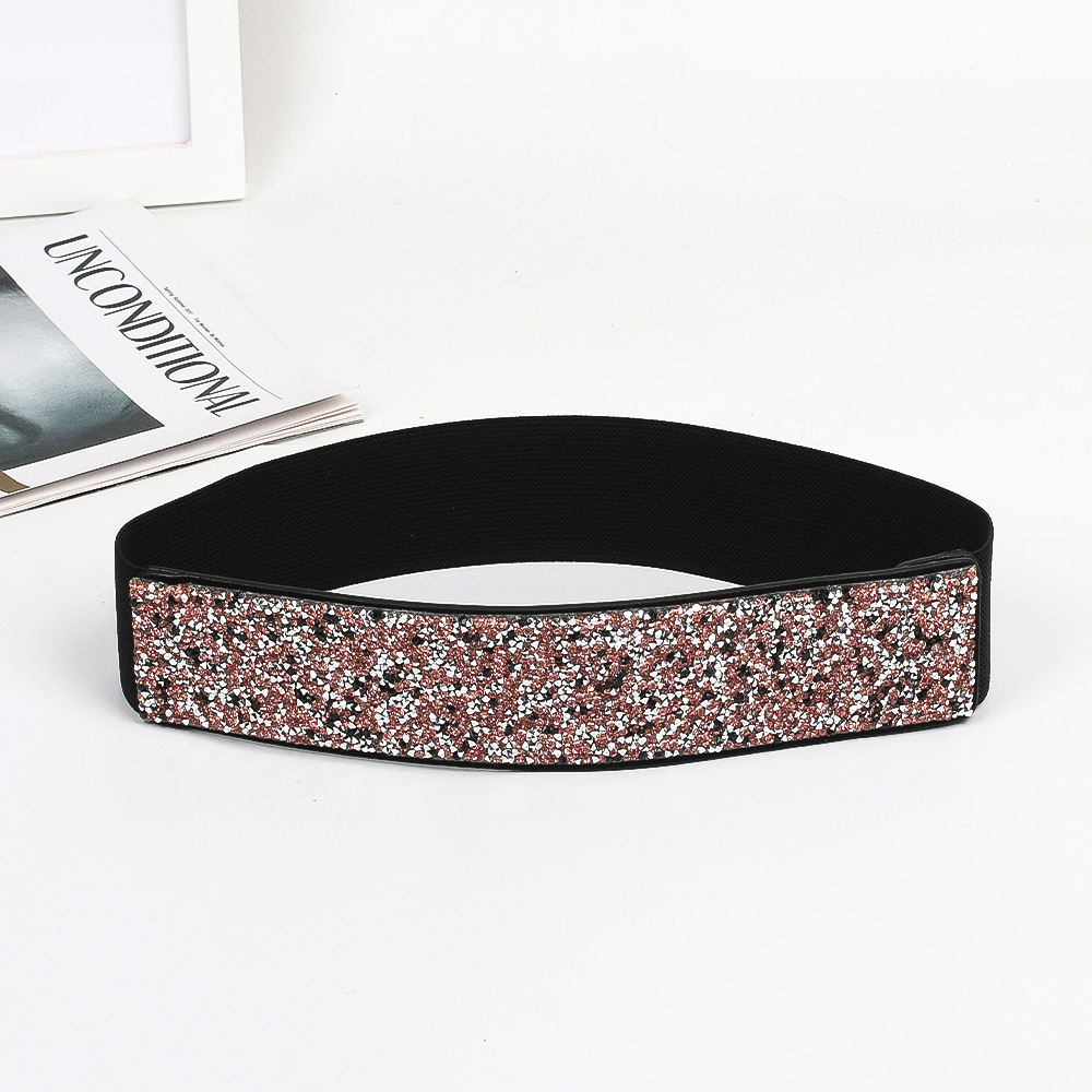 Fashion Solid Color Woven Fabric Inlay Rhinestones Women's Corset Belts 1 Piece display picture 3