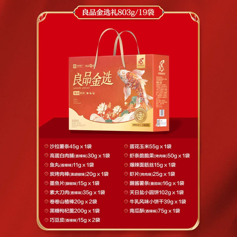 良品铺子 Набор подарков на Новый год 1077 г орехи смешанные закуски новые год подарки для сотрудников
