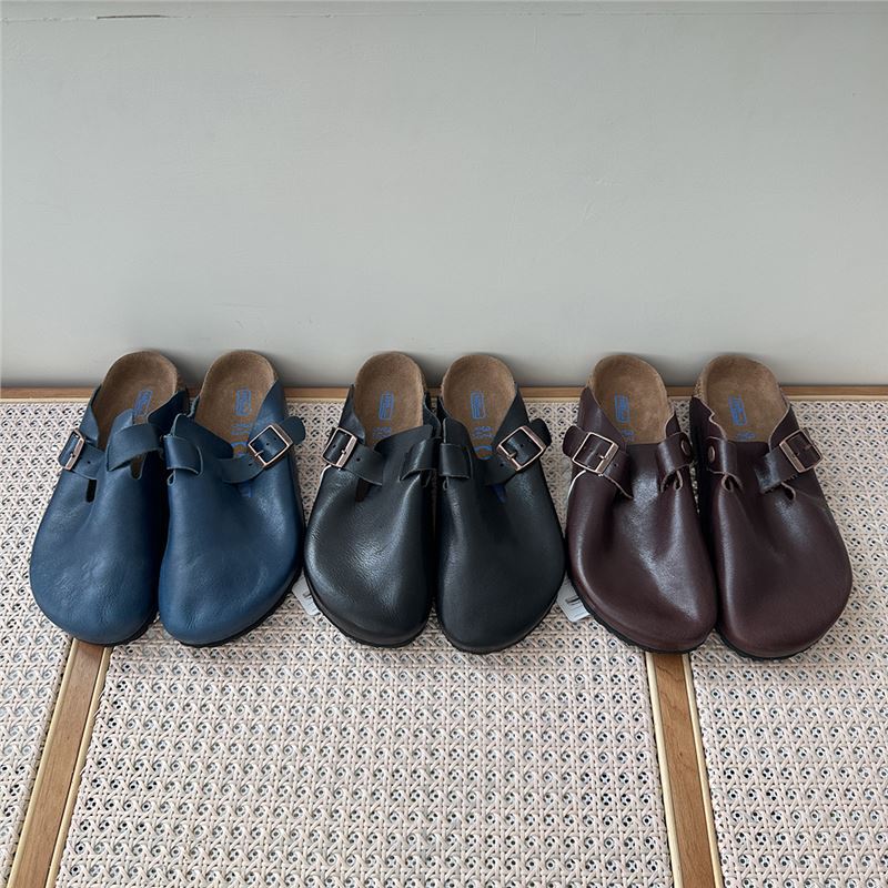 2025 Summer New Retro Baotou Half Slippers Women's Outer Wear Slip-on Lazy Shoes Flat Cork Birkan Shoes Slippers