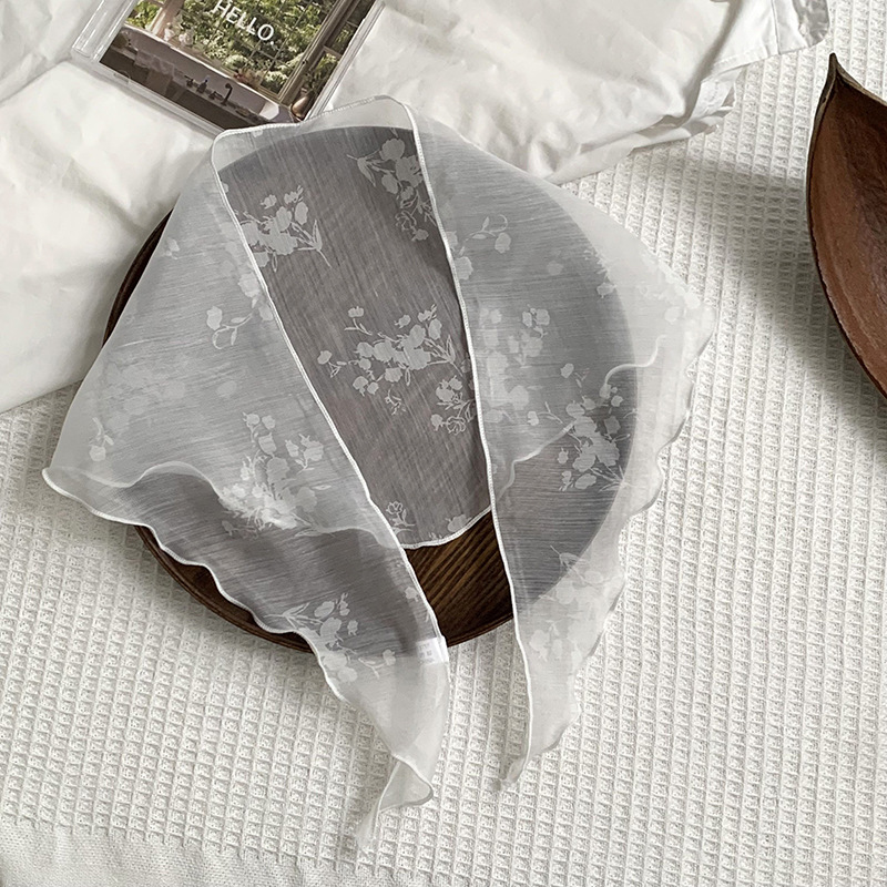 Pañuelo estilo pastoral femenino primavera y verano nuevo estilo nacional foto triángulo bufanda bufanda bufanda femenina flor encaje diadema accesorios para el cabello