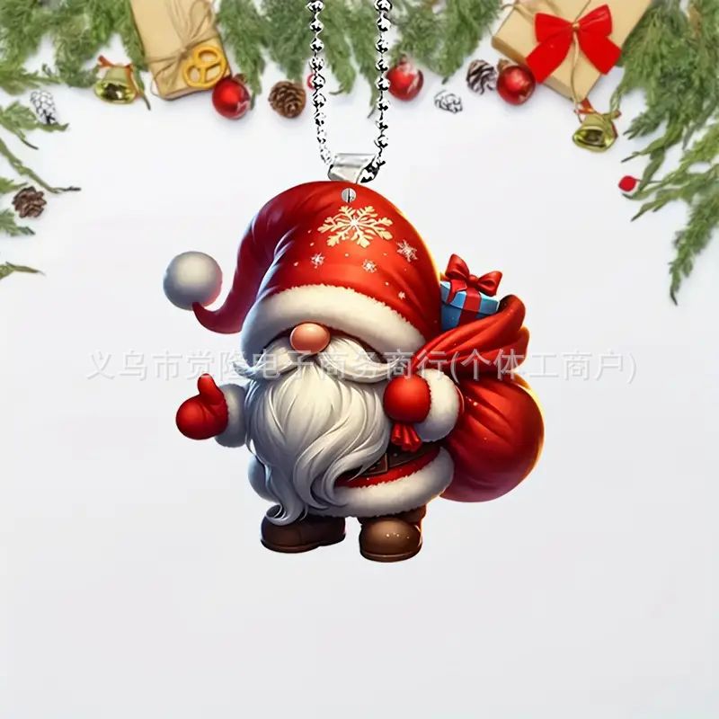 Navidad dibujos animados árbol de Navidad viejos transfronterizos nuevos colgantes de decoración de automóviles planos acrílicos
