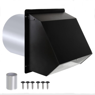 8-inch hooded wall vent damper room exterior wall exhaust vent exhaust ventilation and air exhaust