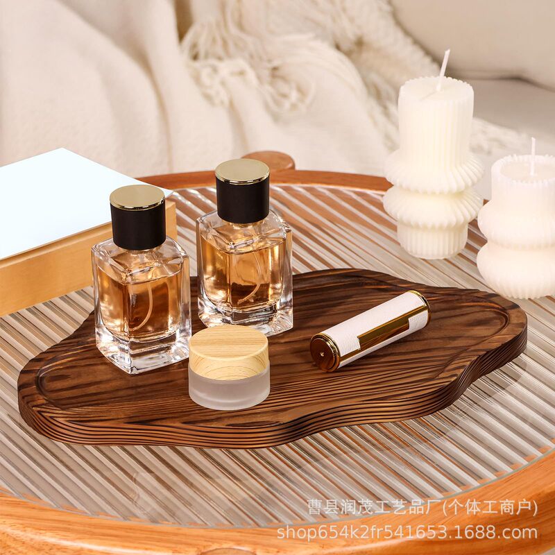 Wooden vintage desktop storage tray home aromatherapy candle decoration tray afternoon tea coffee tray
