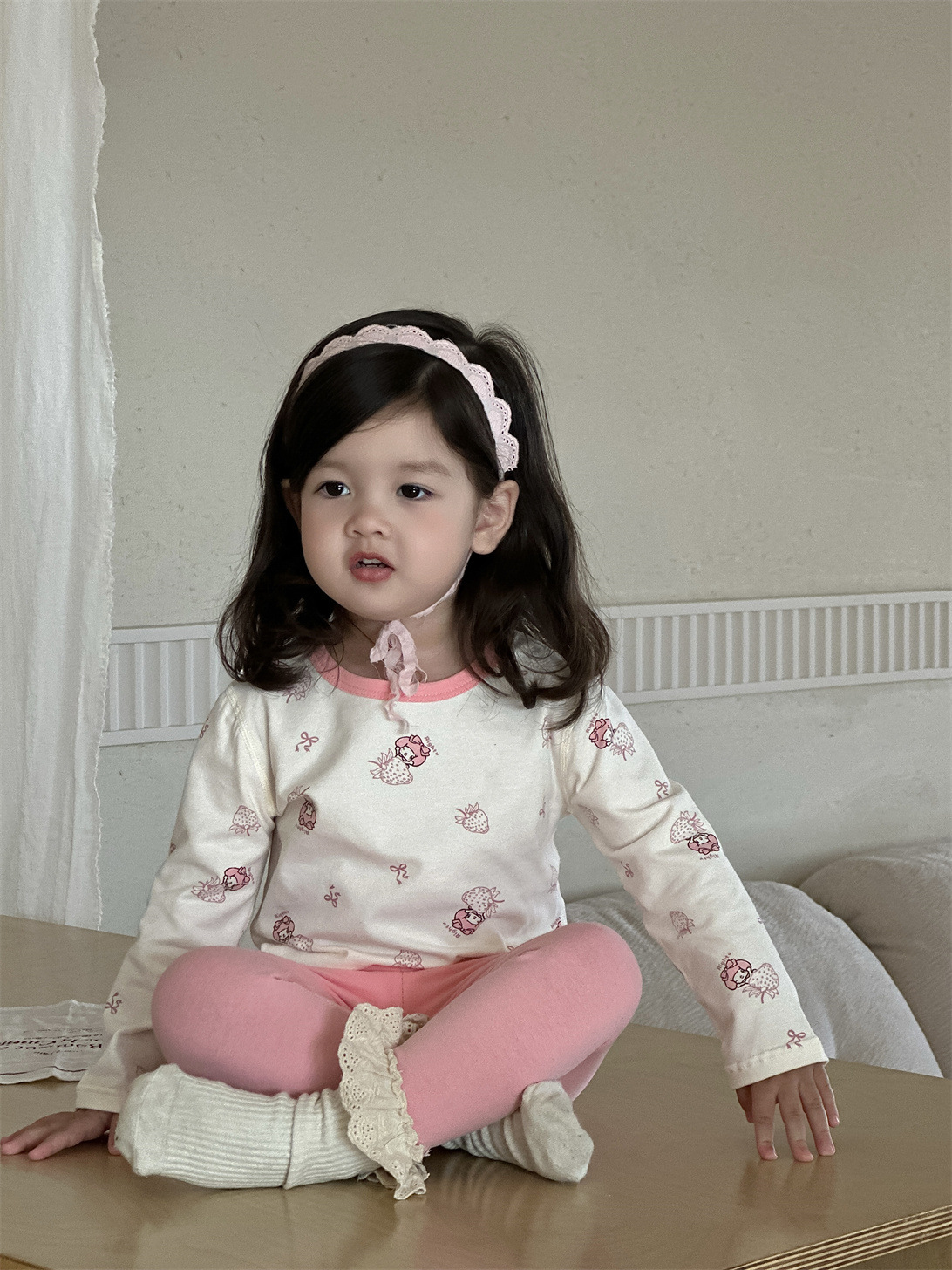 2025 ropa de otoño niñas pijamas bebés ropa infantil coreana ropa infantil ropa de casa bebé dos piezas ropa de otoño